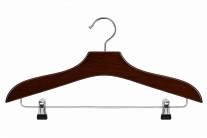 Cabide De Madeira Masculino Com Presilha 40P - CAIXA C/ 30 UNIDADES